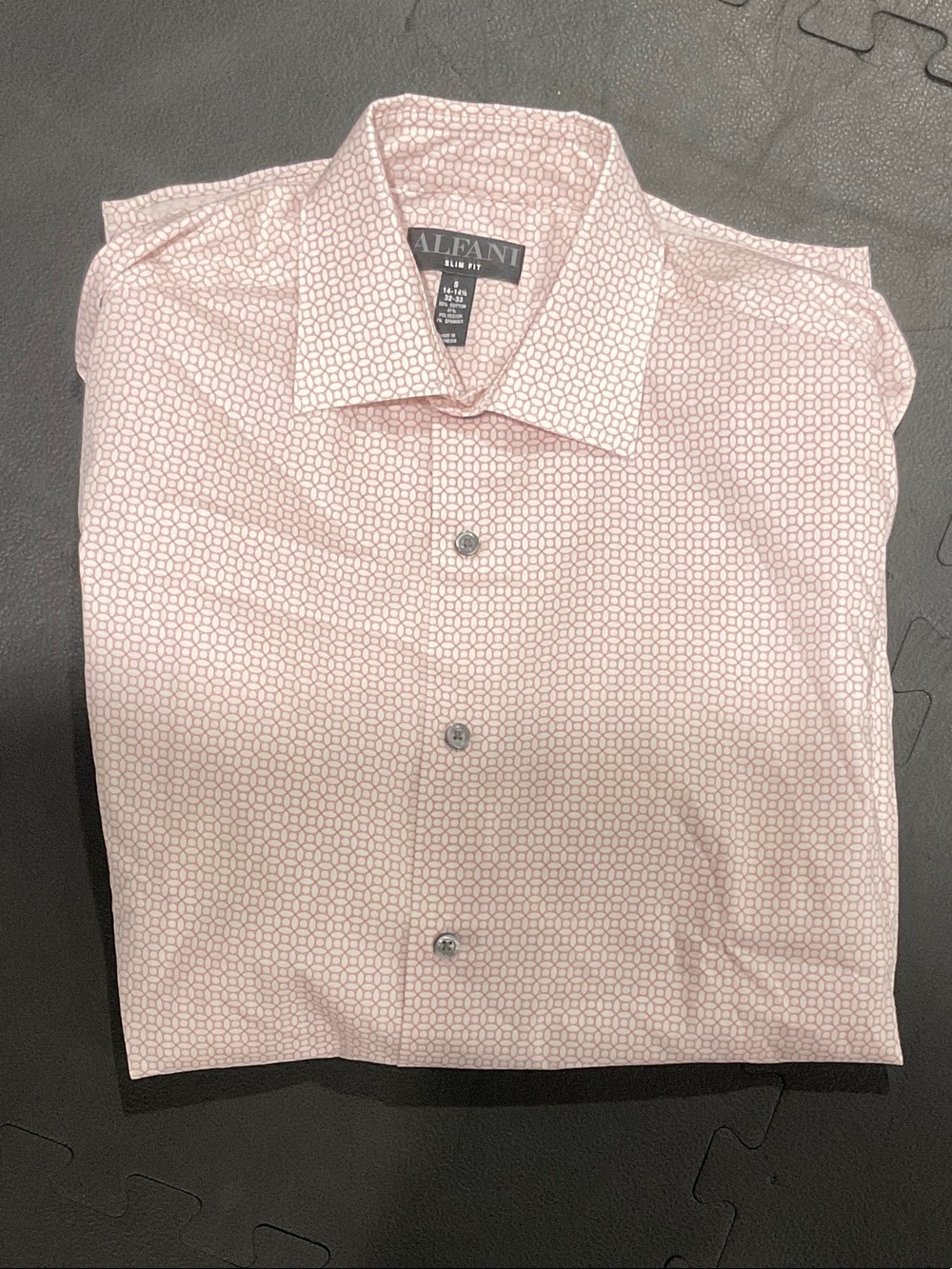 Alfani Men's Slim Fit Pink Geometric Dress Shirt